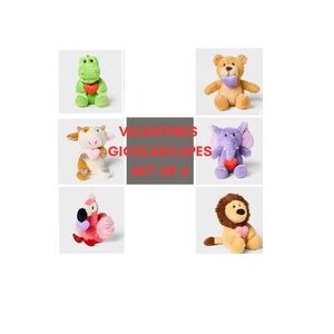6" Valentine Animals with Hearts Minis - Gigglescape Set of 6